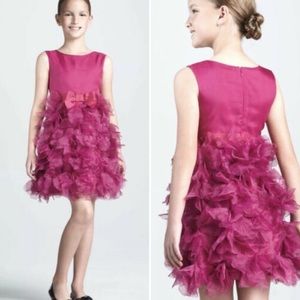 Marchesa Neiman Marcus Fuchsia Pink Petal Dress Sz XS  f25006